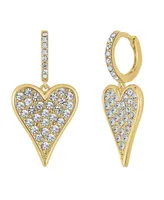 And Now This Crystal 18K Gold Plated Heart Drop Earring