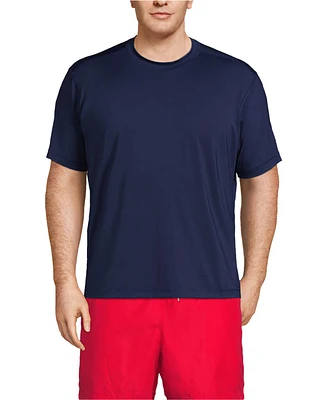 Lands' End Men's Big and Tall Short Sleeve Upf 50 Swim Tee Rash Guard