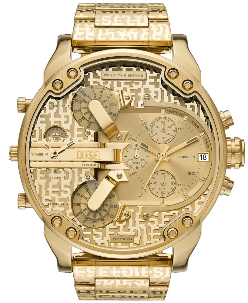 Diesel Men's Mr. Daddy 2.0 Quartz Gold-Tone Stainless Steel Watch 57mm