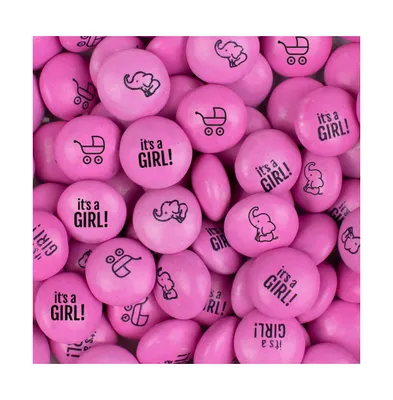 2lb It's a Girl Baby Shower Pink Candy Coated Milk Chocolate Minis (Approx. 1,000 pcs)