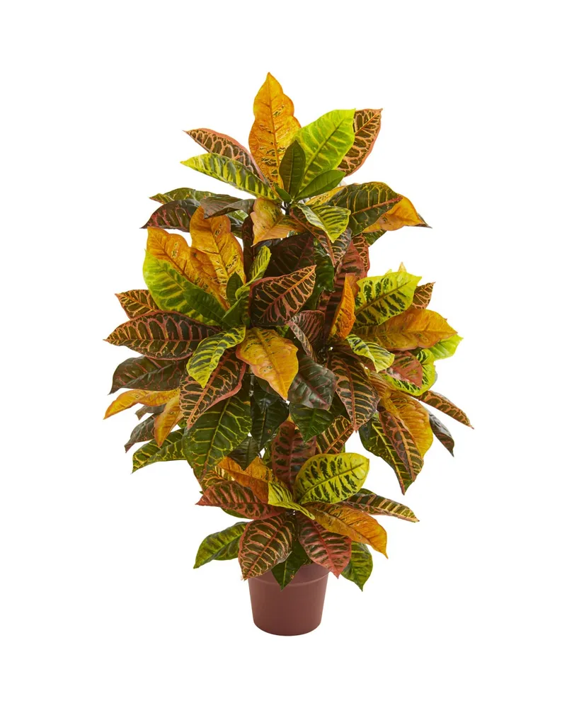 Nearly Natural 39" Croton Artificial Plant (Real Touch)
