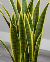 Nearly Natural 33" Sansevieria Artificial Plant in White Planter