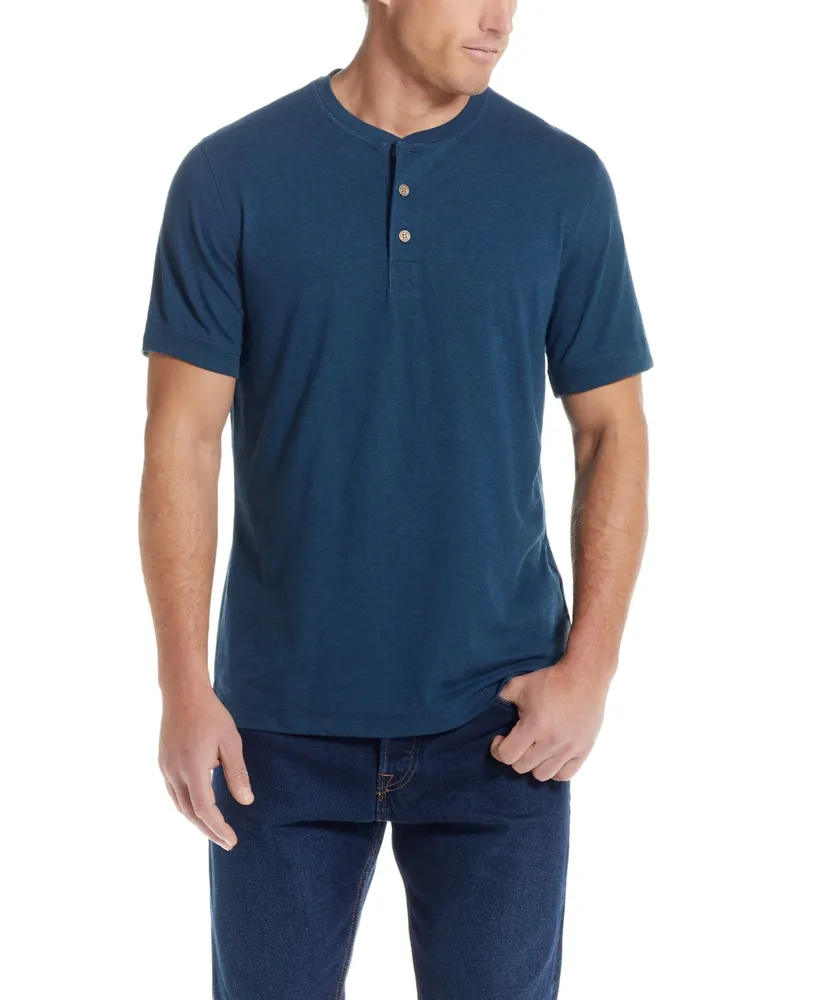 Weatherproof Vintage Men's Short Sleeve Melange Henley T-shirt