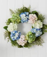 Nearly Natural 24" Hydrangea Multi Wreath