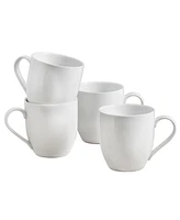 Fitz and Floyd Everyday Whiteware Coupe Mug 4 Piece Set