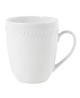 Fitz and Floyd Everyday Whiteware Beaded Mug 4 Piece Set