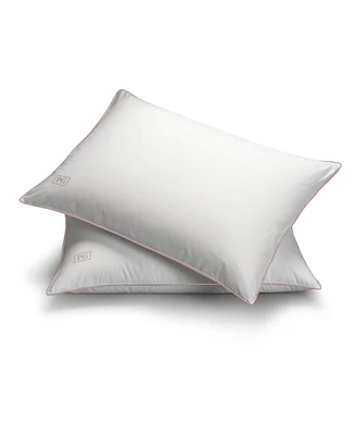 Pillow Gal White Goose Down Firm Density Side/Back Sleeper Pillow with 100% Certified Rds Down, and Removable Pillow Protector, King, Set of 2, White