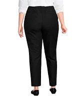 Lands' End Plus High Rise Bi Stretch Pintuck Pencil Ankle Pants