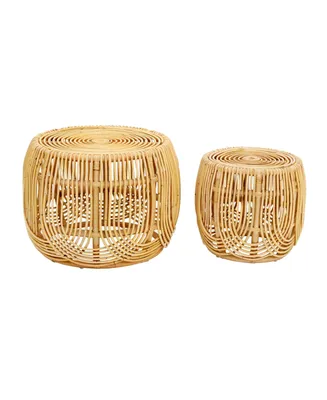 Tov Furniture Azrina Rattan Nesting Tables, Set of 2