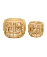 Tov Furniture Azrina Rattan Nesting Tables, Set of 2