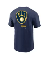 Men's Nike Navy Milwaukee Brewers Over the Shoulder T-shirt