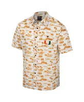 Men's Colosseum White Miami Hurricanes Spontaneous is Romantic Camp Button-Up Shirt