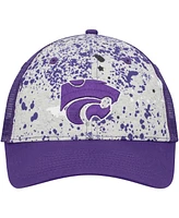 Men's Colosseum Gray, Purple Kansas State Wildcats Love Fern Trucker Snapback Hat