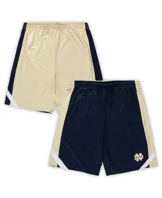 Men's Colosseum Navy, Gold Notre Dame Fighting Irish Big and Tall Team Reversible Shorts