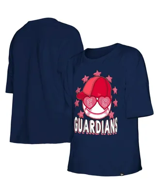 Big Girls New Era Navy Cleveland Guardians Team Half Sleeve T-shirt