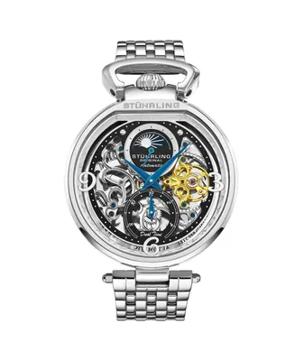 Stuhrling Men's Legacy Silver-tone Stainless Steel , Two-Tone Dial , 45mm Round Watch - Silver