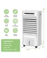 Costway 4-in-1 Evaporative Air Cooler Portable Humidifier with Timer, 3 Modes & Speeds