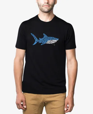 La Pop Art Men's Premium Blend Daddy Shark Word Short Sleeve T-shirt