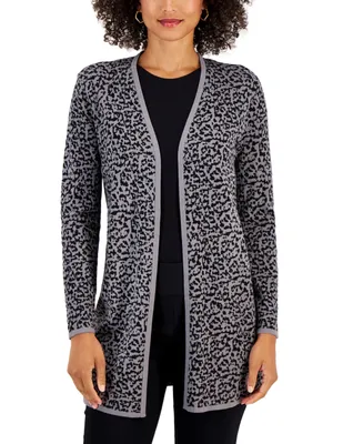 Jm Collection Women's Printed Open-Front Cardigan, Created for Macy's