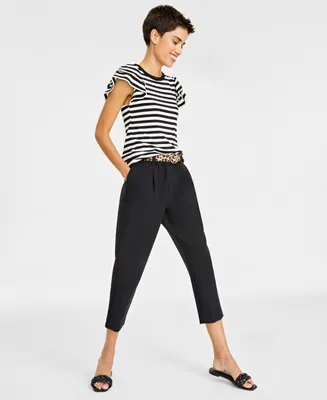 On 34th Women's Double-Weave Pull-On Ankle Pants, Created for Macy's