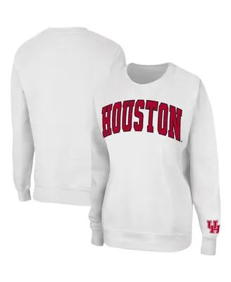 Women's Colosseum White Houston Cougars Campanile Pullover Sweatshirt