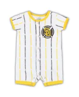 Newborn and Infant Boys Girls White San Diego Padres Ball Hitter Romper