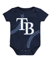 Newborn and Infant Boys Girls Navy Tampa Bay Rays Running Home Bodysuit