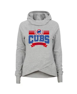 Big Boys and Girls Heather Gray Chicago Cubs Spectacular Funnel Hoodie