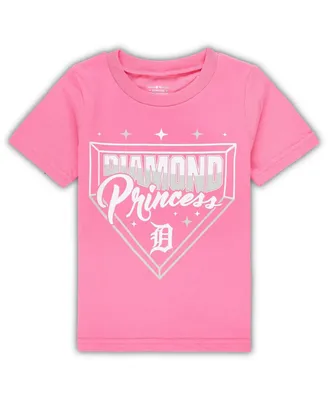 Toddler Girls Pink Detroit Tigers Diamond Princess T-shirt