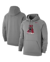 Men's Nike Heathered Gray Alabama Crimson Tide Big and Tall Primary Throwback Logo Club Pullover Hoodie