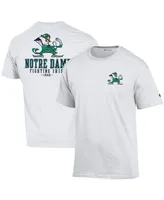 Men's Champion White Notre Dame Fighting Irish Team Stack 2-Hit T-shirt