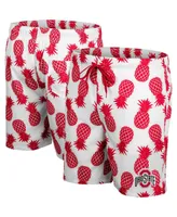 Men's Colosseum White, Scarlet Ohio State Buckeyes Pineapple Swim Shorts