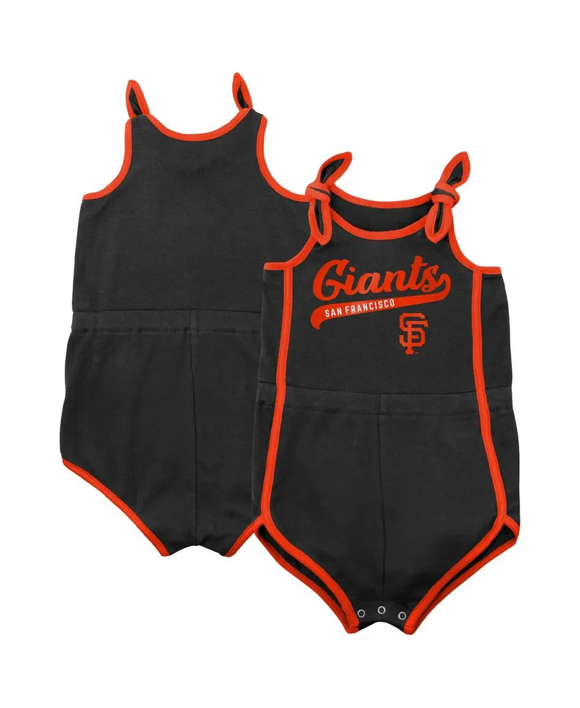 Little Girls Black San Francisco Giants Hit and Run Bodysuit