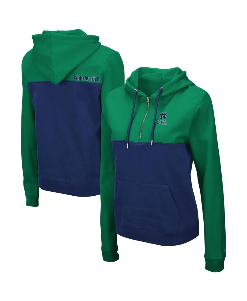 Women's Colosseum Green, Navy Notre Dame Fighting Irish Aidan Half-Zip Hoodie