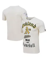 Men's Pro Standard Cream Oakland Athletics Cooperstown Collection Old English T-shirt