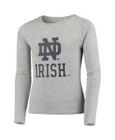 Big Boys and Girls Heathered Gray Notre Dame Fighting Irish Long Sleeve T-shirt Pant Sleep Set