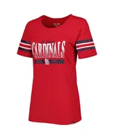 Women's New Era Red St. Louis Cardinals Team Stripe T-shirt