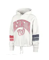 Women's '47 Brand Cream Washington Nationals Harper Pullover Hoodie