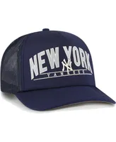 Men's '47 Brand Navy New York Yankees Backhaul Foam Trucker Snapback Hat