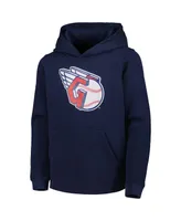Big Boys and Girls Navy Cleveland Guardians Team Primary Logo Pullover Hoodie