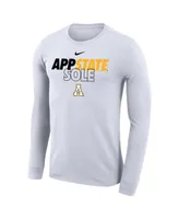 Men's Nike White Appalachian State Mountaineers 2023 On Court Bench Long Sleeve T-shirt