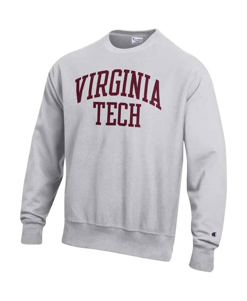 Men's Champion Heathered Gray Virginia Tech Hokies Arch Reverse Weave Pullover Sweatshirt