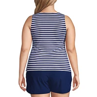 Lands' End Plus Mastectomy High Neck Upf 50 Modest Tankini Swimsuit Top