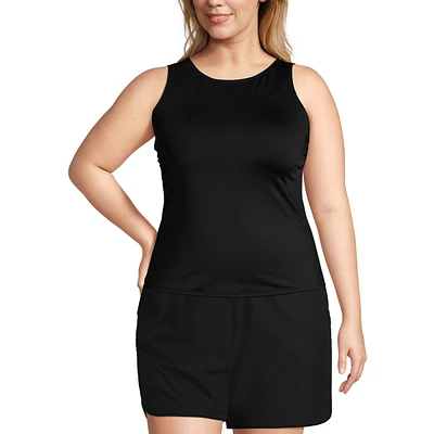 Lands' End Plus Chlorine Resistant High Neck Upf 50 Sun Protection Modest Tankini Swimsuit Top