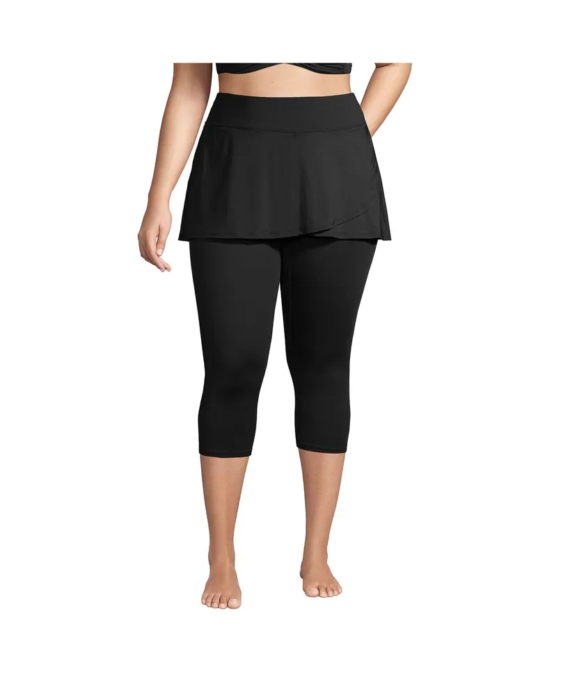 Lands' End Plus High Waisted Modest Swim Leggings with Upf 50 Sun  Protection