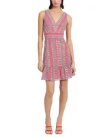 Donna Morgan Women's V-Neck Sleeveless Crochet Mini Dress