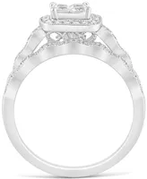 Diamond Princess Quad Cluster Bridal Set (5/8 ct. t.w.) in 14k White Gold