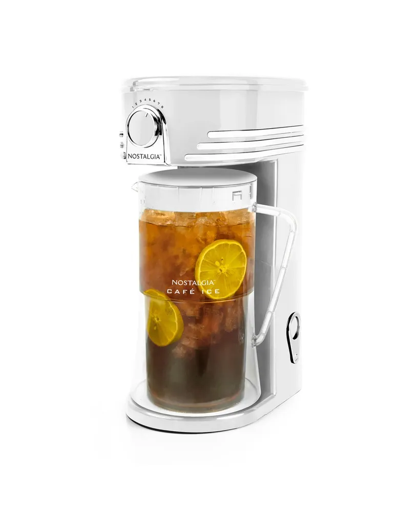Nostalgia Cafe Ice 3 Quart Iced Coffee And Tea Brewing System with Plastic Pitcher