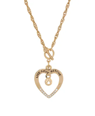 2028 Crystal Live Love Rescue Heart Necklace