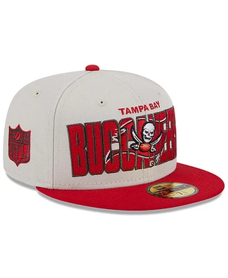 Men's New Era Stone, Red Tampa Bay Buccaneers 2023 Nfl Draft On Stage 59FIFTY Fitted Hat
